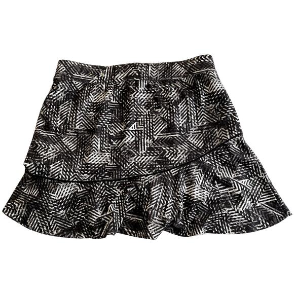 Made for Life Skort Skirt Women Small Black White Geometric Ruffle Golf Tennis - Picture 2 of 8
